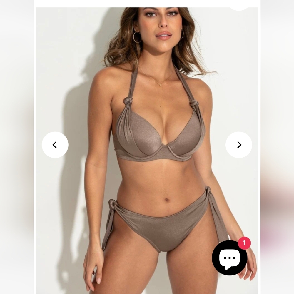 NWT St Kitts Underwired Boost Push Up Padded Bikini Top Stardust